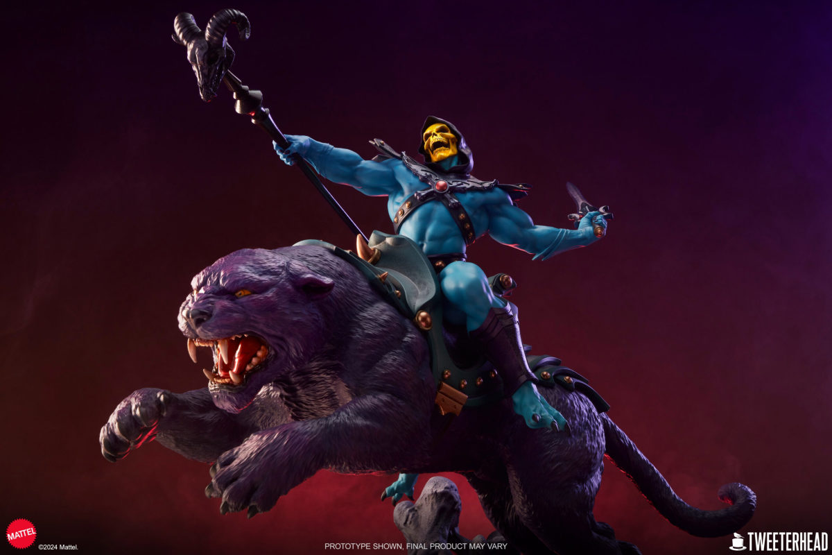 Tweeterhead《太空超人》骷髏王與紫豹(Skeletor & Panthor)經典豪華版 1/6 比例全身雕像