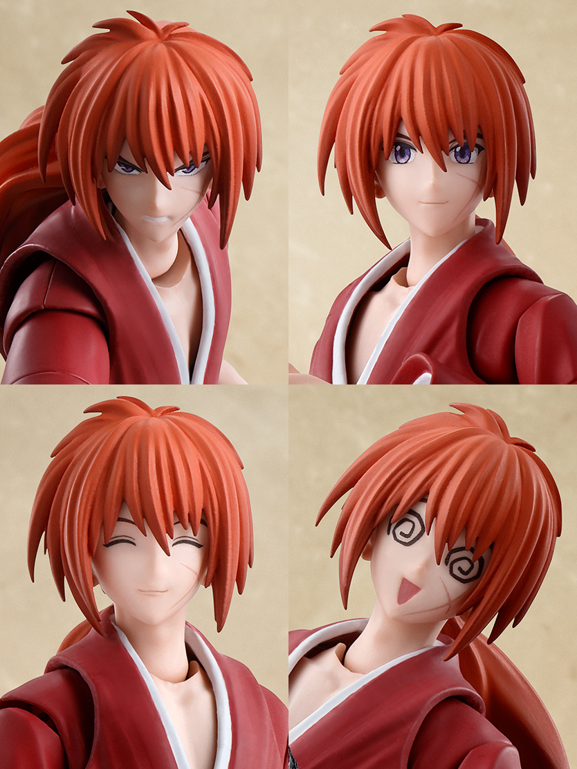 『S.H.Figuarts 緋村劍心』可動人偶 附屬招牌逆刃刀、可愛的頭暈臉等豐富配件!