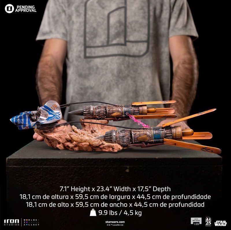 Iron Studios『星際大戰:安納金的飛梭賽艇』 Demi Art Scale 1/20 比例雕像,飛揚的塵土重現經典的飛梭賽艇大賽場景!