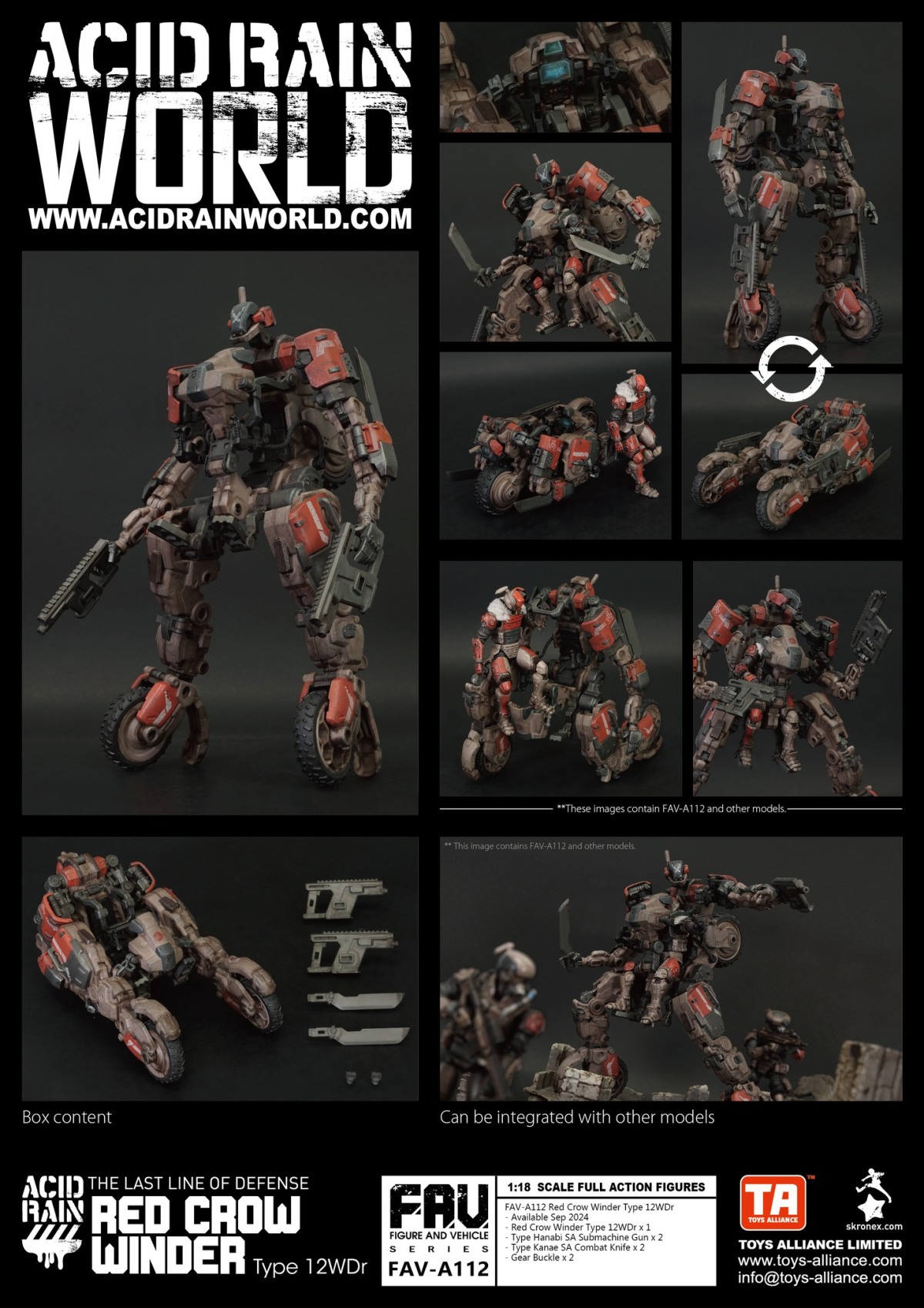 TOYS ALLIANCE《酸雨戰爭》赤鴉溫德12式WDr 1/18 比例可動玩具 人形機甲＆高速追擊模式自由切換！