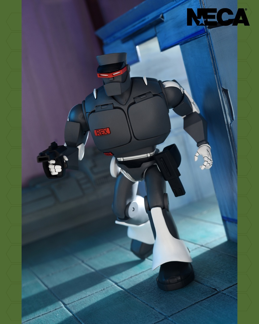 NECA『忍者龜(卡通版)終極邪惡雷克斯 -1(REX-1)』7吋可動人偶 ,許瑞德的邪惡機器警察來襲!