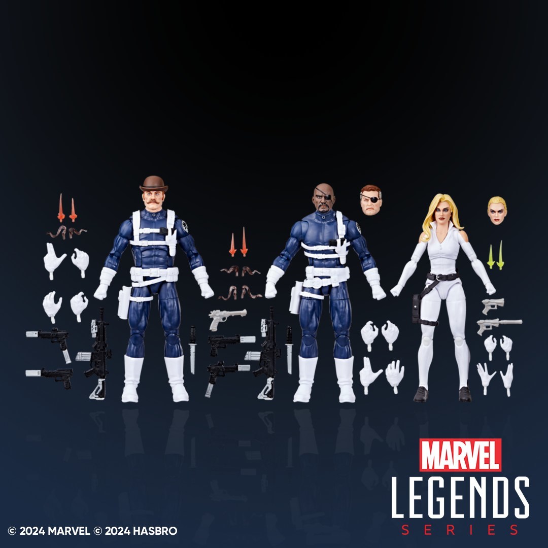 Marvel Legends『漫威 神盾局探員』6 吋可動人偶三人套組，替換頭雕兩種局長一次滿足！