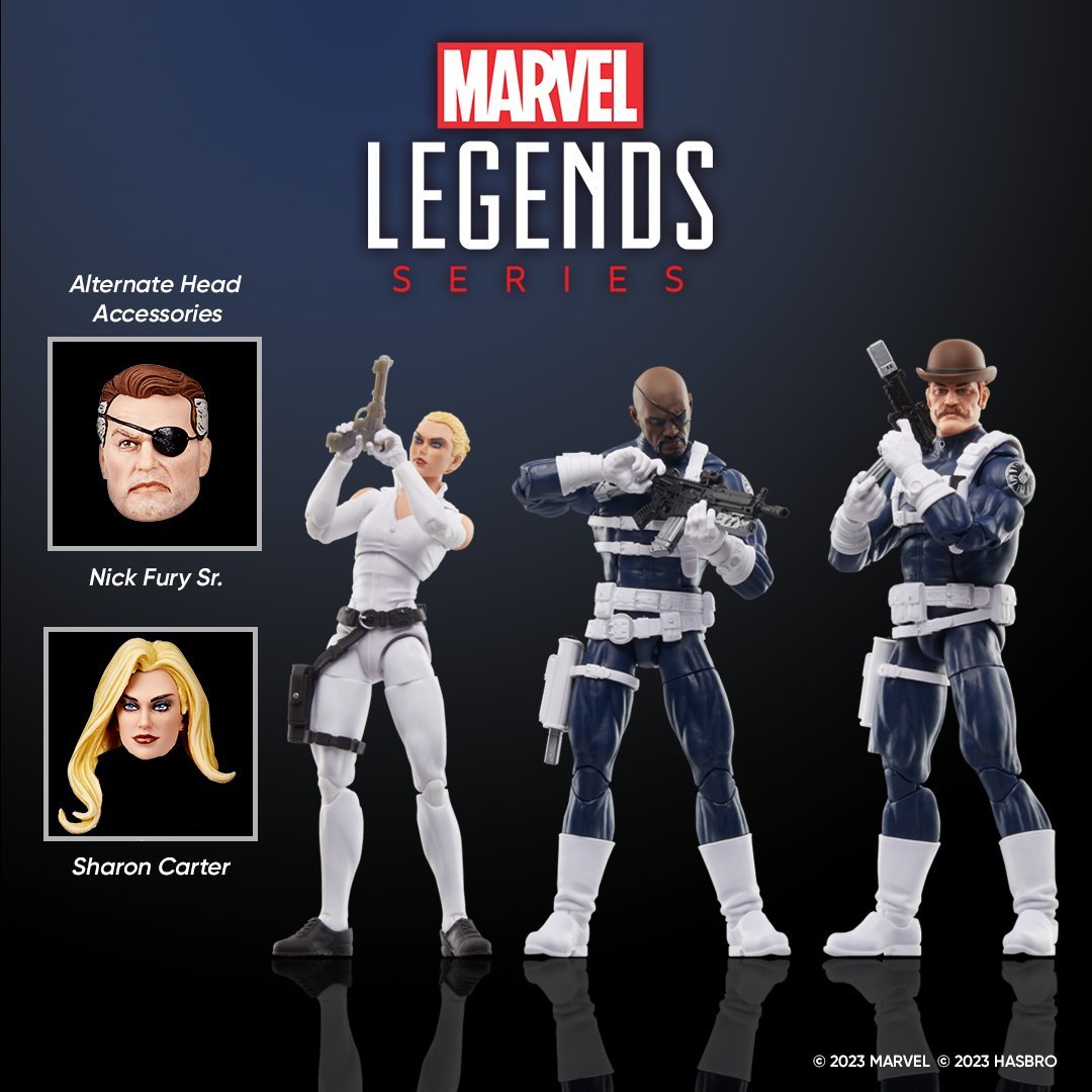 Marvel Legends『漫威 神盾局探員』6 吋可動人偶三人套組，替換頭雕兩種局長一次滿足！