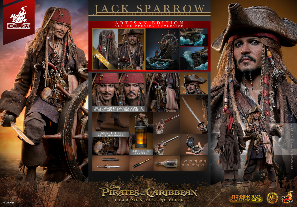 Hot Toys DX ARTISAN EDITION《加勒比海盜-神鬼奇航:死無對證》傑克·史派羅(Jack Sparrow)1/6 比例收藏級人偶