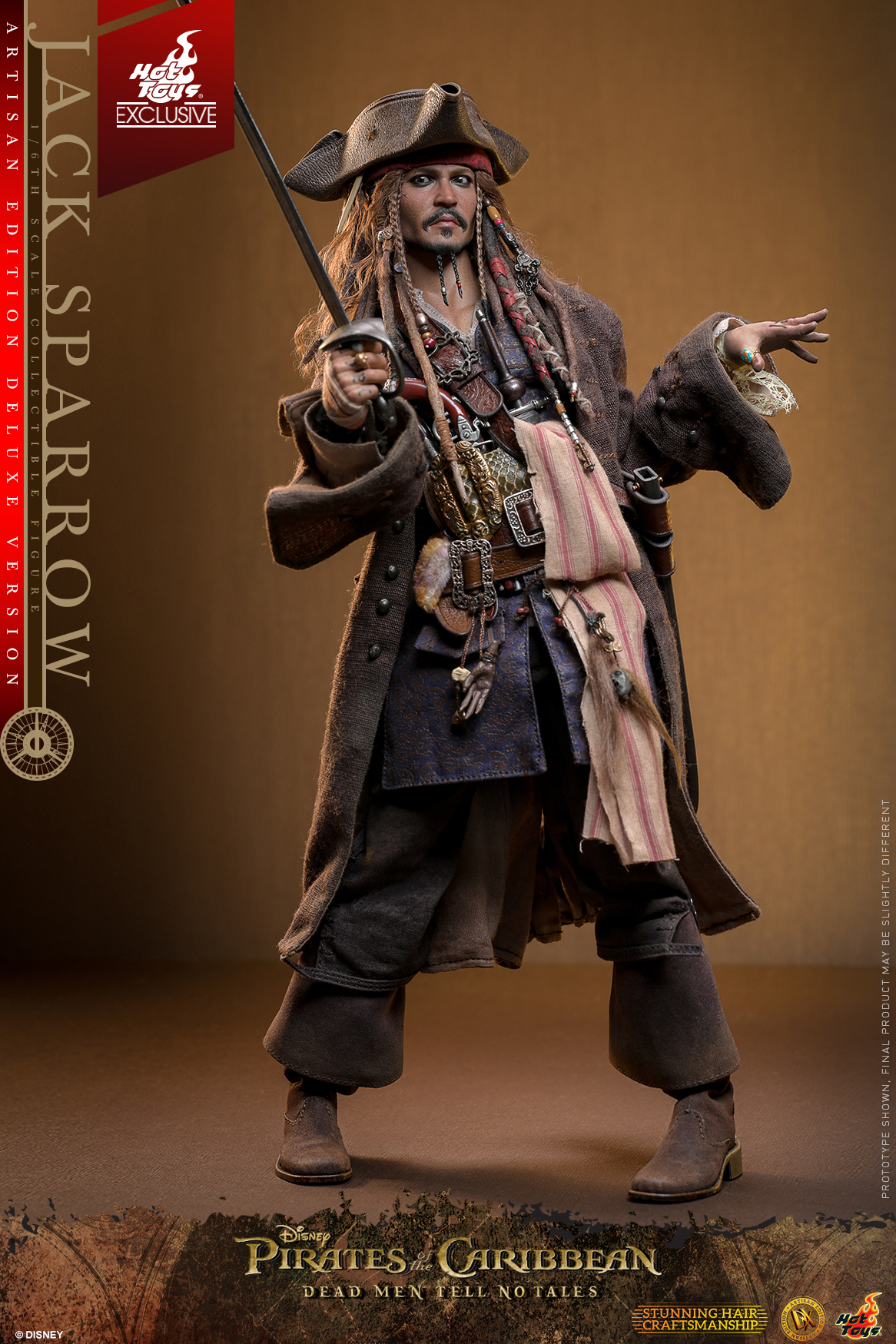 Hot Toys DX ARTISAN EDITION《加勒比海盜-神鬼奇航:死無對證》傑克·史派羅(Jack Sparrow)1/6 比例收藏級人偶