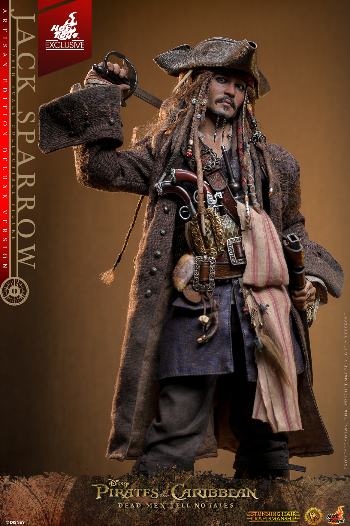 Hot Toys DX ARTISAN EDITION《加勒比海盜-神鬼奇航:死無對證》傑克·史派羅(Jack Sparrow)1/6 比例收藏級人偶
