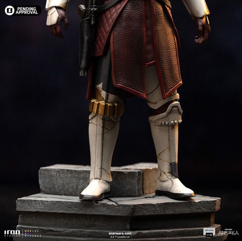 Iron Studios『星際大戰《亞蘇卡》伊納隊長/暗夜風暴兵』1/10 比例收藏雕像,還原劇中金繼修補裝甲造型!