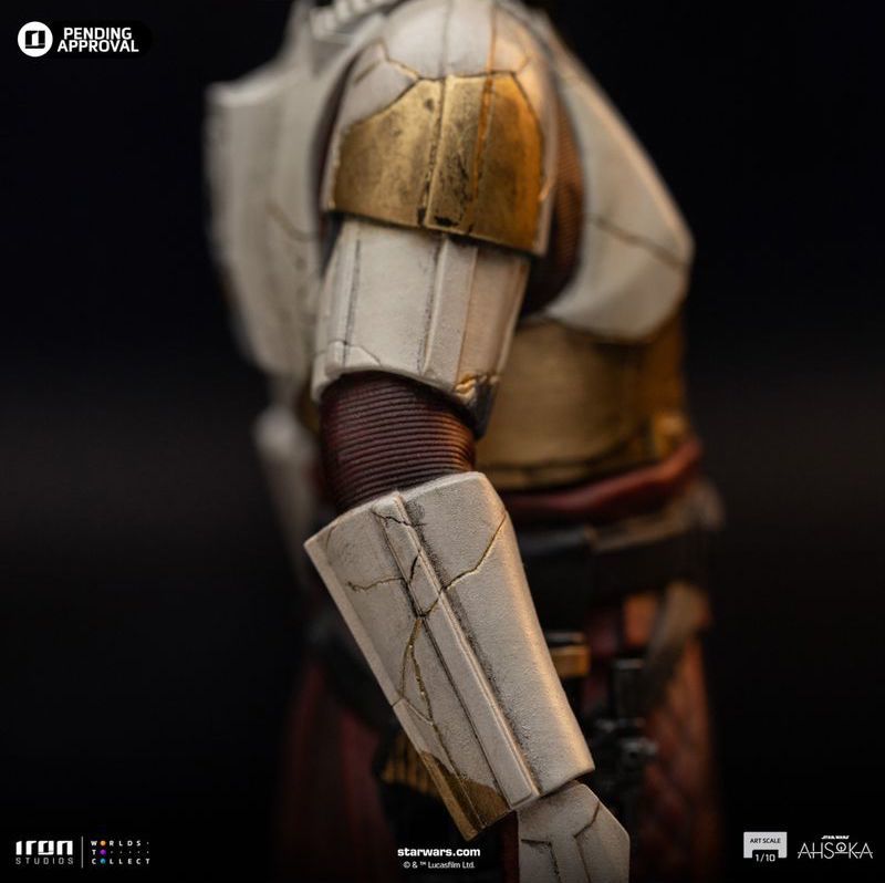 Iron Studios『星際大戰《亞蘇卡》伊納隊長/暗夜風暴兵』1/10 比例收藏雕像,還原劇中金繼修補裝甲造型!
