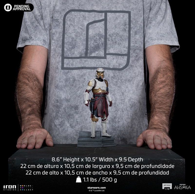 Iron Studios『星際大戰《亞蘇卡》伊納隊長/暗夜風暴兵』1/10 比例收藏雕像,還原劇中金繼修補裝甲造型!