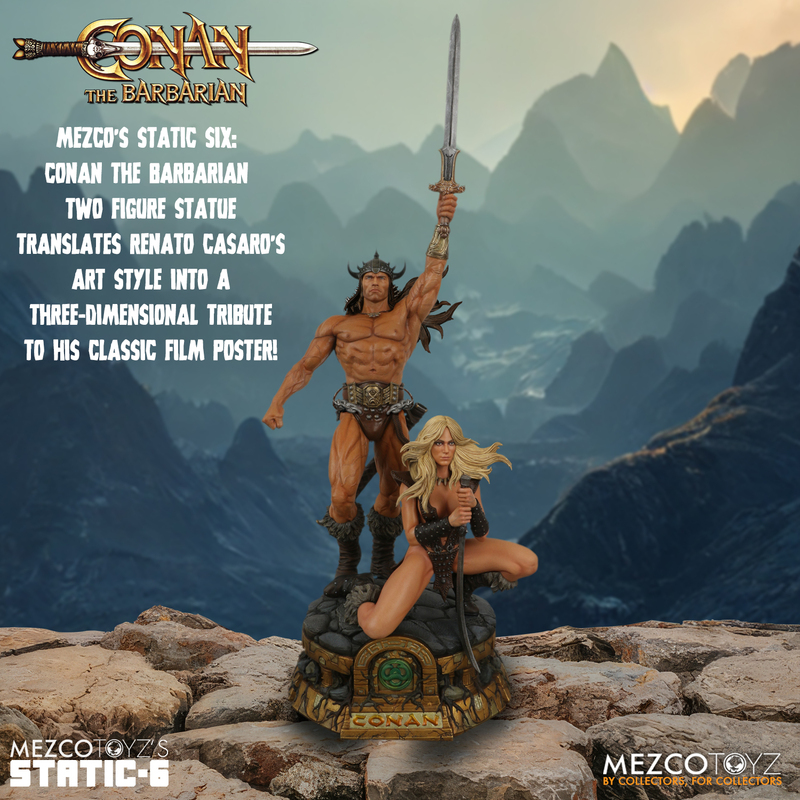 MEZCO TOYZ『STATIC SIX《王者之劍》(Conan the Barbarian 1982)』1/6 比例雕像,經典電影海報立體化!