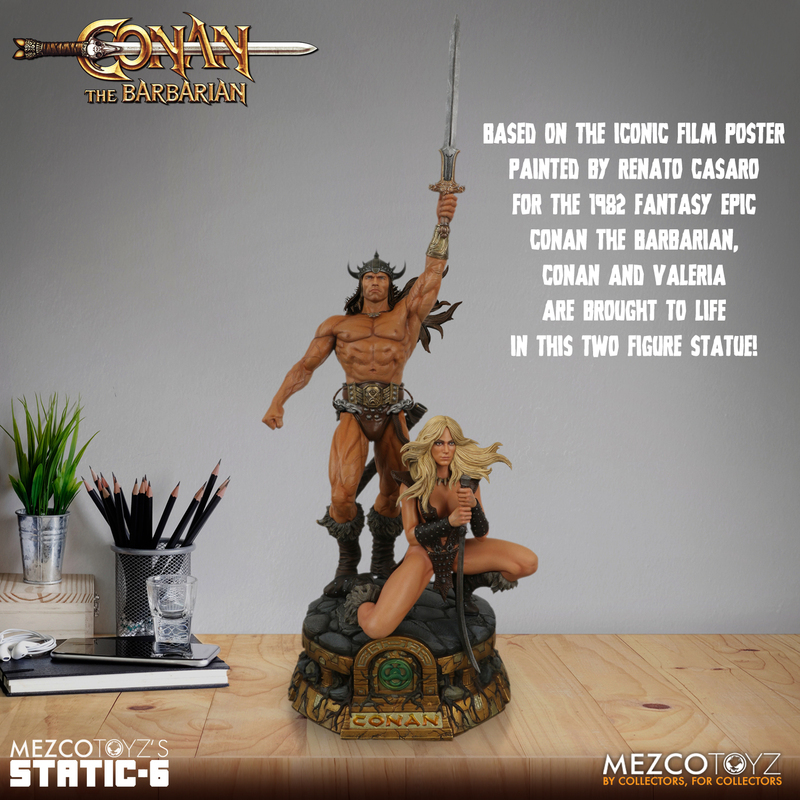 MEZCO TOYZ『STATIC SIX《王者之劍》(Conan the Barbarian 1982)』1/6 比例雕像,經典電影海報立體化!