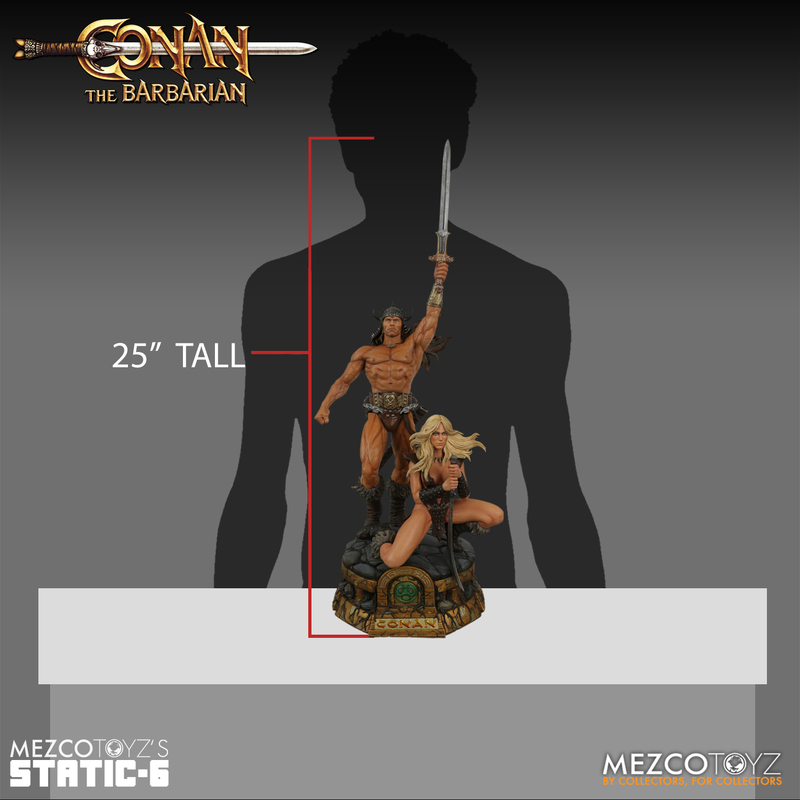 MEZCO TOYZ『STATIC SIX《王者之劍》(Conan the Barbarian 1982)』1/6 比例雕像,經典電影海報立體化!