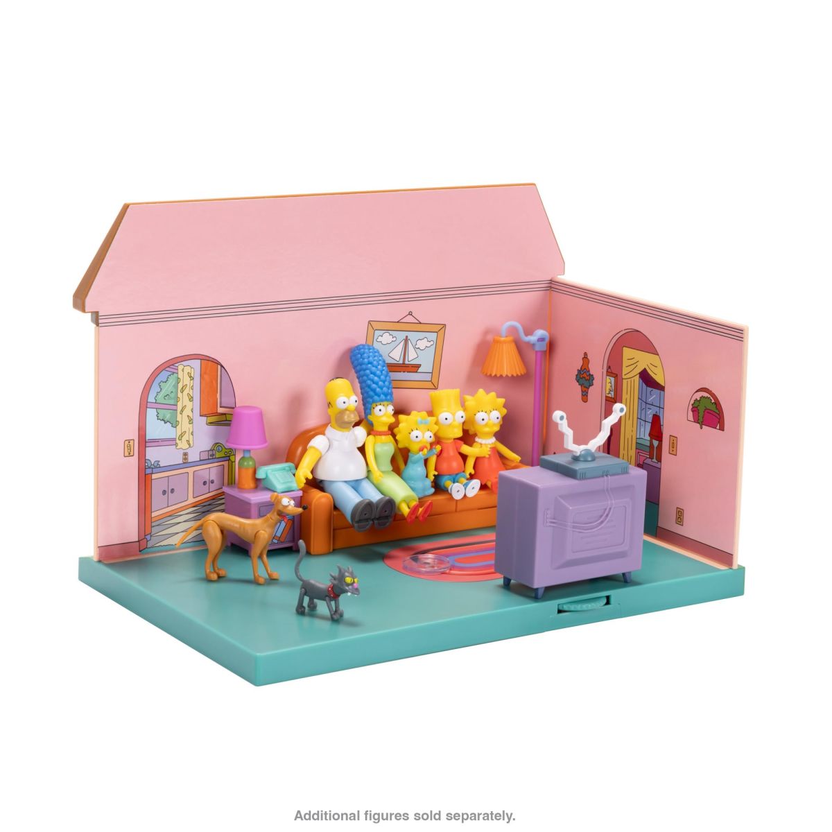 JAKKS Pacific『辛普森家庭 荷馬與客廳場景組／可動人偶組』2.5 吋比例玩具，再現辛普森一家熱鬧的客廳場景！