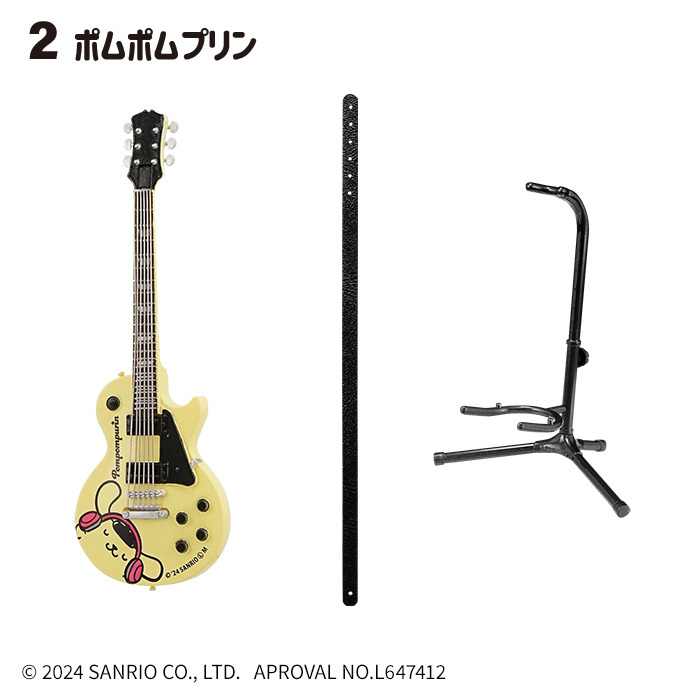 F-toys 食玩『三麗鷗明星 ROCKMONO』1/12 比例模型,收錄多款式的三麗鷗角色造型吉他!
