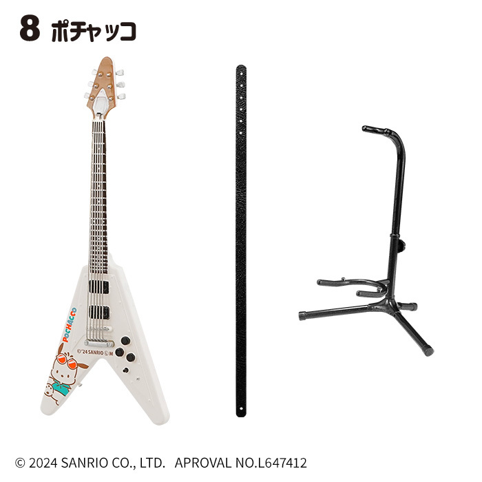 F-toys 食玩『三麗鷗明星 ROCKMONO』1/12 比例模型,收錄多款式的三麗鷗角色造型吉他!