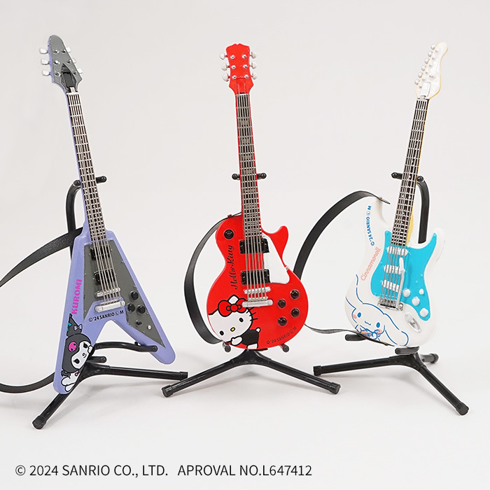 F-toys 食玩『三麗鷗明星 ROCKMONO』1/12 比例模型,收錄多款式的三麗鷗角色造型吉他!