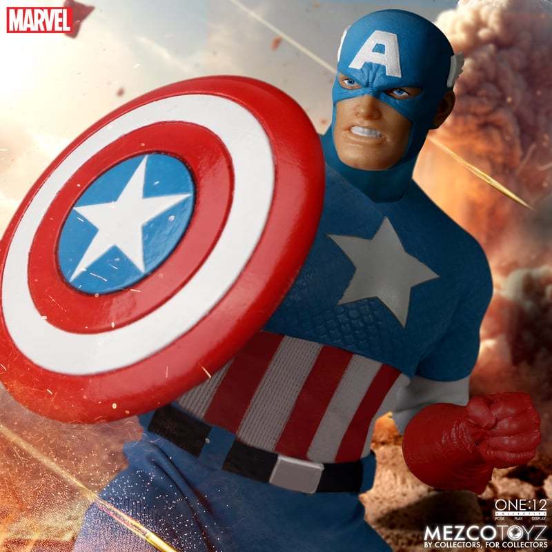 MEZCO TOYZ One:12 Collective『美國隊長 白銀時代版』1/12 比例可動人偶,還原漫畫的經典造型!