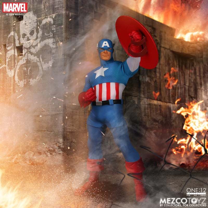 MEZCO TOYZ One:12 Collective『美國隊長 白銀時代版』1/12 比例可動人偶,還原漫畫的經典造型!