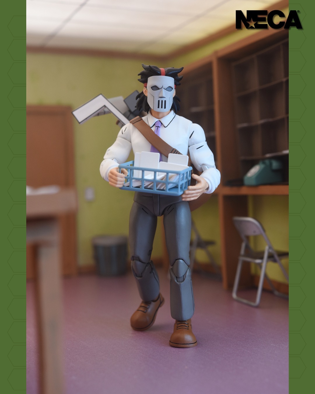 NECA『《忍者龜》卡通版 商務西裝凱西·瓊斯與被劈開的腳族士兵』7 吋可動人偶雙人組合包