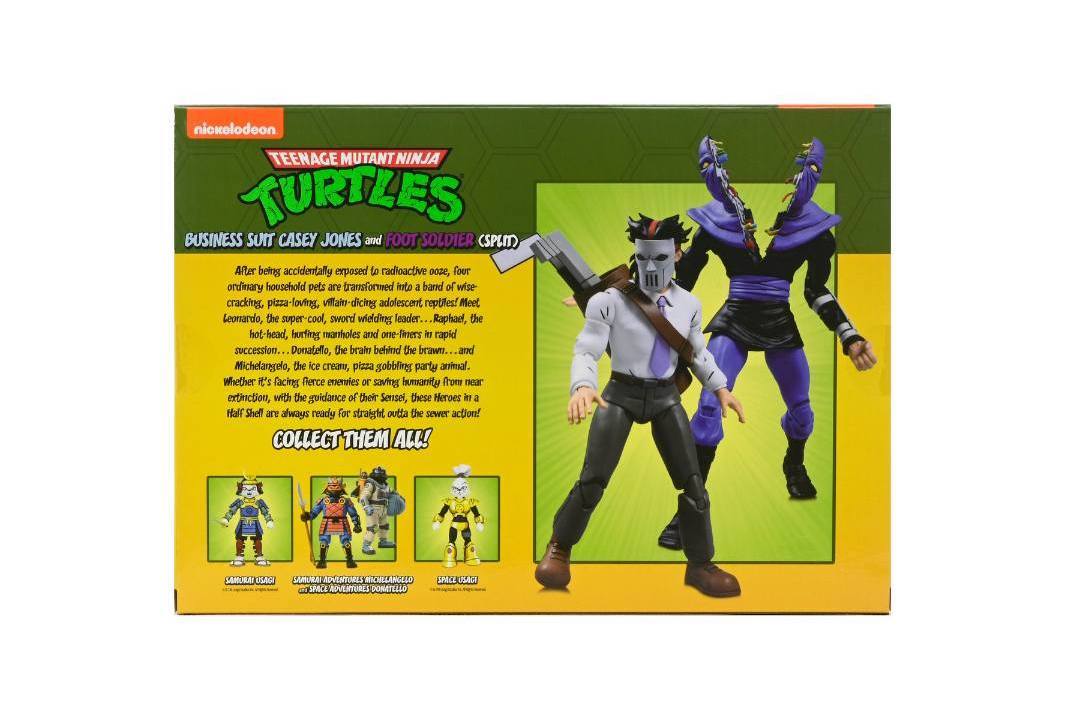 NECA『《忍者龜》卡通版 商務西裝凱西·瓊斯與被劈開的腳族士兵』7 吋可動人偶雙人組合包