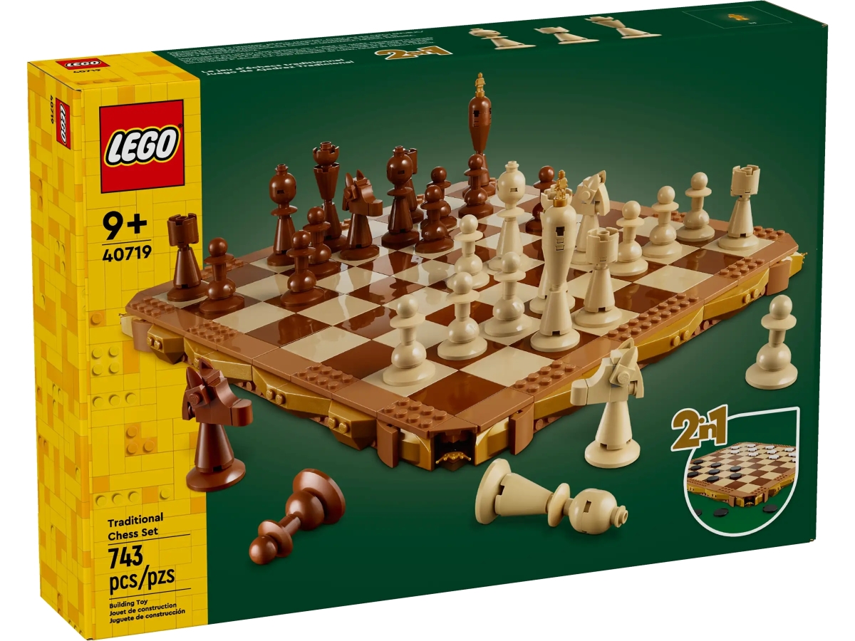 LEGO 40719「傳統西洋棋組」散發古典美感的漂亮棋盤、還能玩西洋跳棋！（Traditional Chess Set）