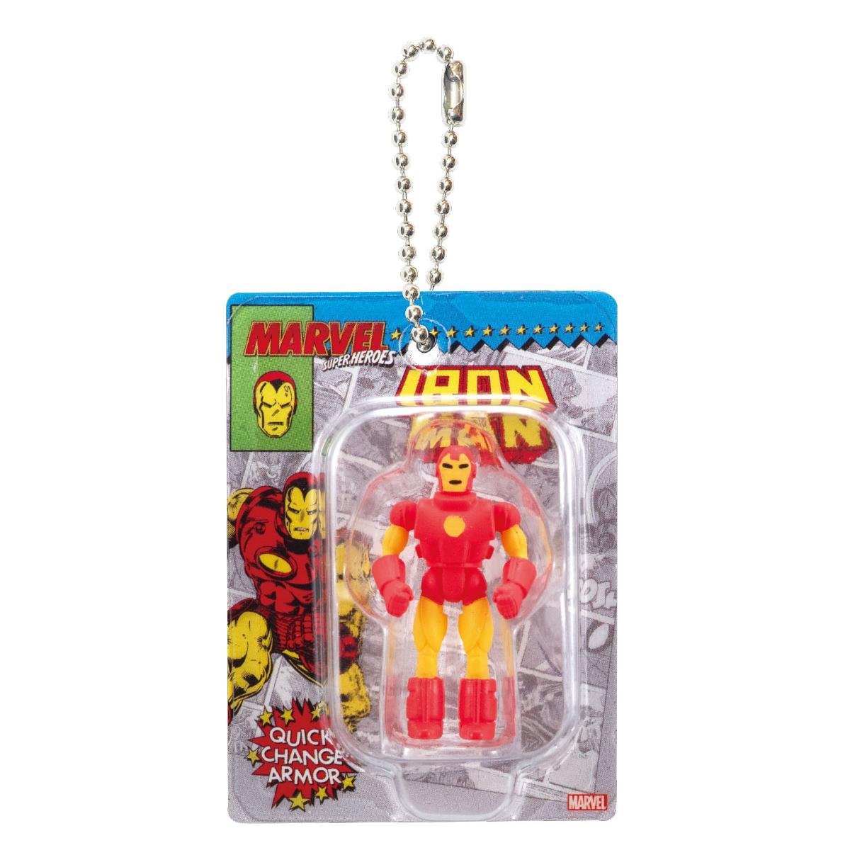 GASHAPON『漫威英雄 泡殼玩具迷你收藏』微縮模型吊飾轉蛋，經典的美系吊卡變成迷你模型啦！