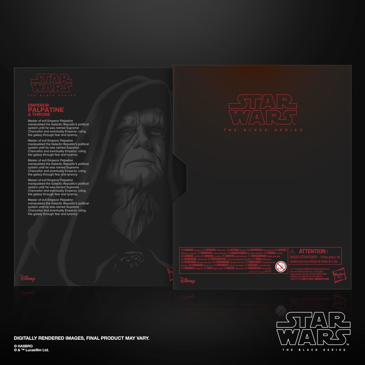 孩之寶 黑標系列 『《星際大戰六部曲：絕地大反攻》 白卜庭皇帝與王座』6 吋可動人偶套組