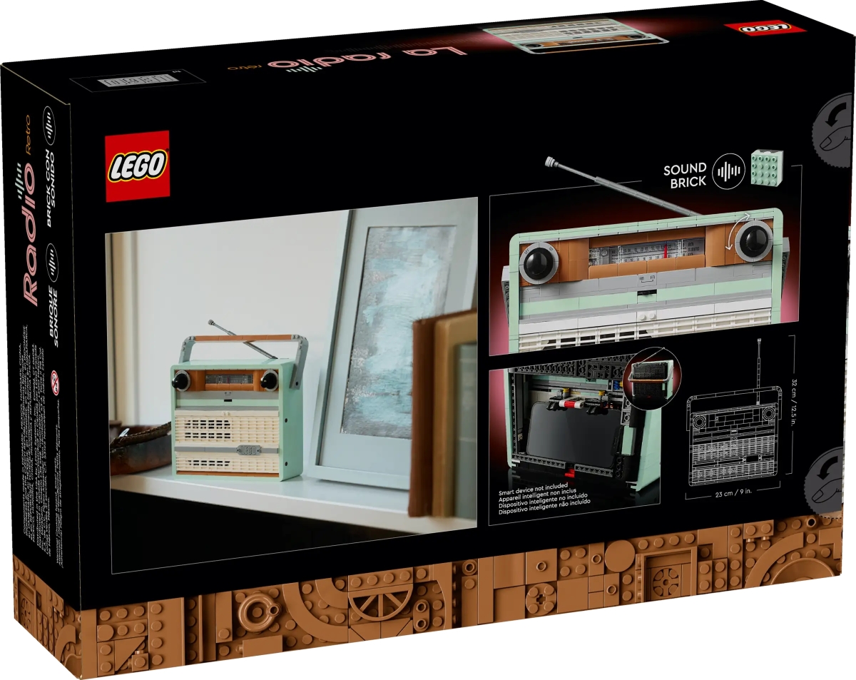 LEGO 10334 Icons 系列「復古收音機」（Retro Radio）不只搭載音效磚塊還能放入手機播音樂！