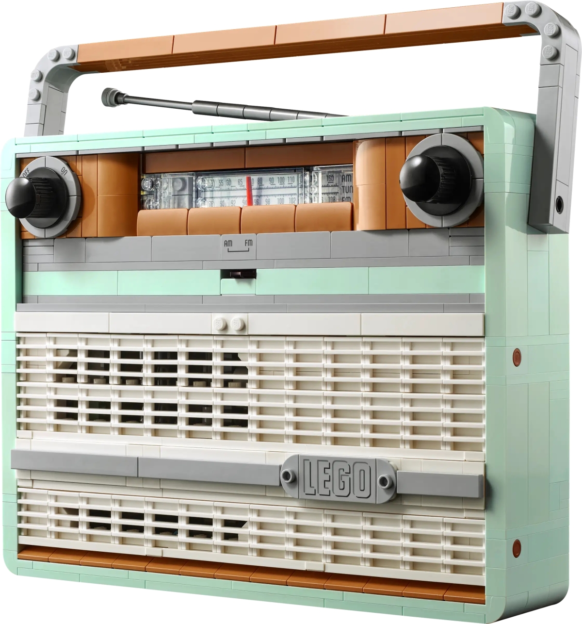 LEGO 10334 Icons 系列「復古收音機」（Retro Radio）不只搭載音效磚塊還能放入手機播音樂！