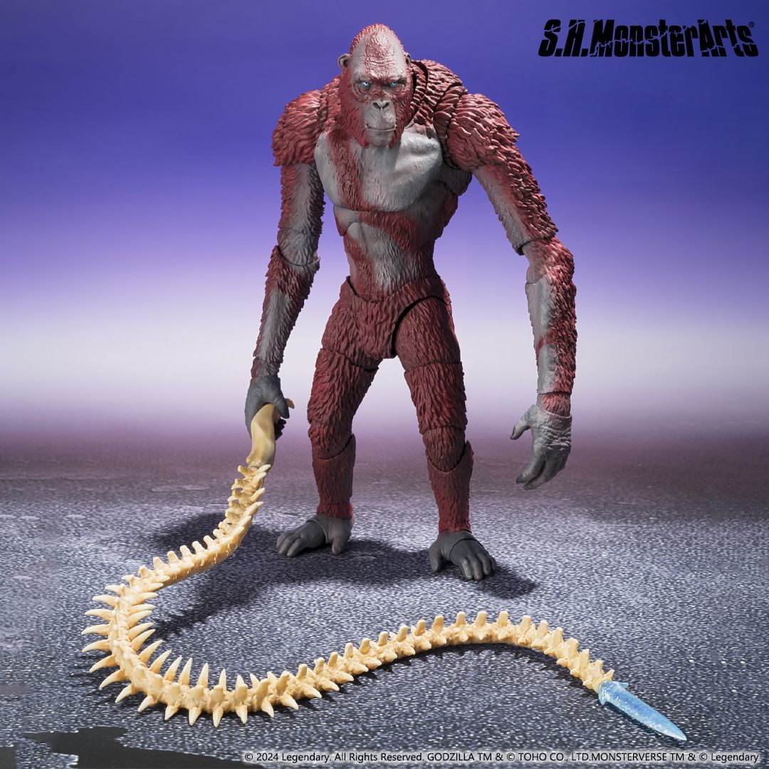 S.H.MonsterArts『哥吉拉與金剛:新帝國 刀疤王』揮舞骨鞭的狂暴姿態!附屬金剛替換手臂