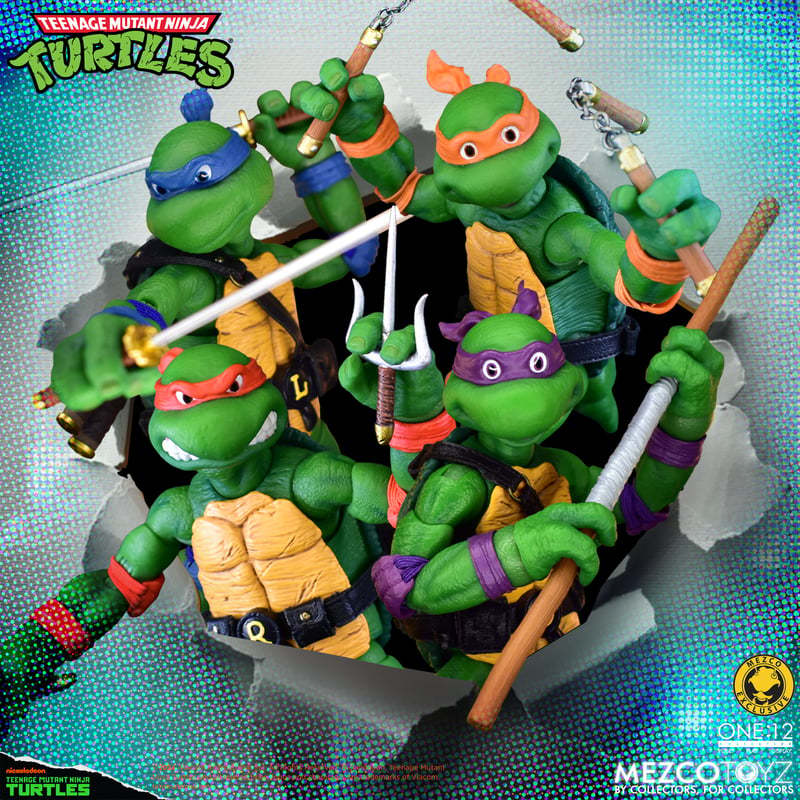 MEZCO TOYZ One:12 Collective『《忍者龜》動畫系列 豪華版』1/12 比例可動人偶套組