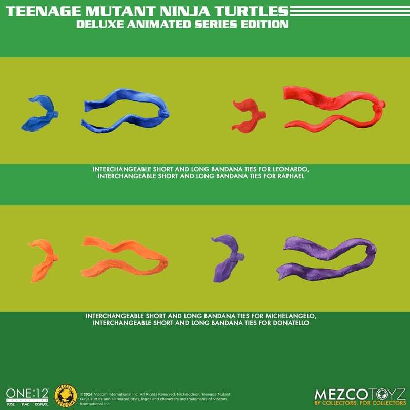 MEZCO TOYZ One:12 Collective『《忍者龜》動畫系列 豪華版』1/12 比例可動人偶套組