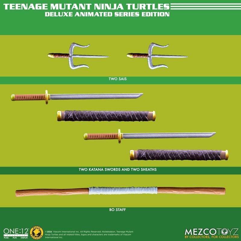 MEZCO TOYZ One:12 Collective『《忍者龜》動畫系列 豪華版』1/12 比例可動人偶套組
