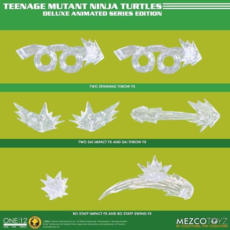 MEZCO TOYZ One:12 Collective『《忍者龜》動畫系列 豪華版』1/12 比例可動人偶套組