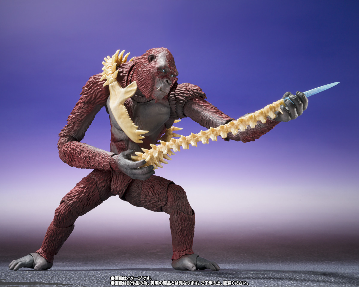 S.H.MonsterArts『哥吉拉與金剛:新帝國 刀疤王』揮舞骨鞭的狂暴姿態!附屬金剛替換手臂