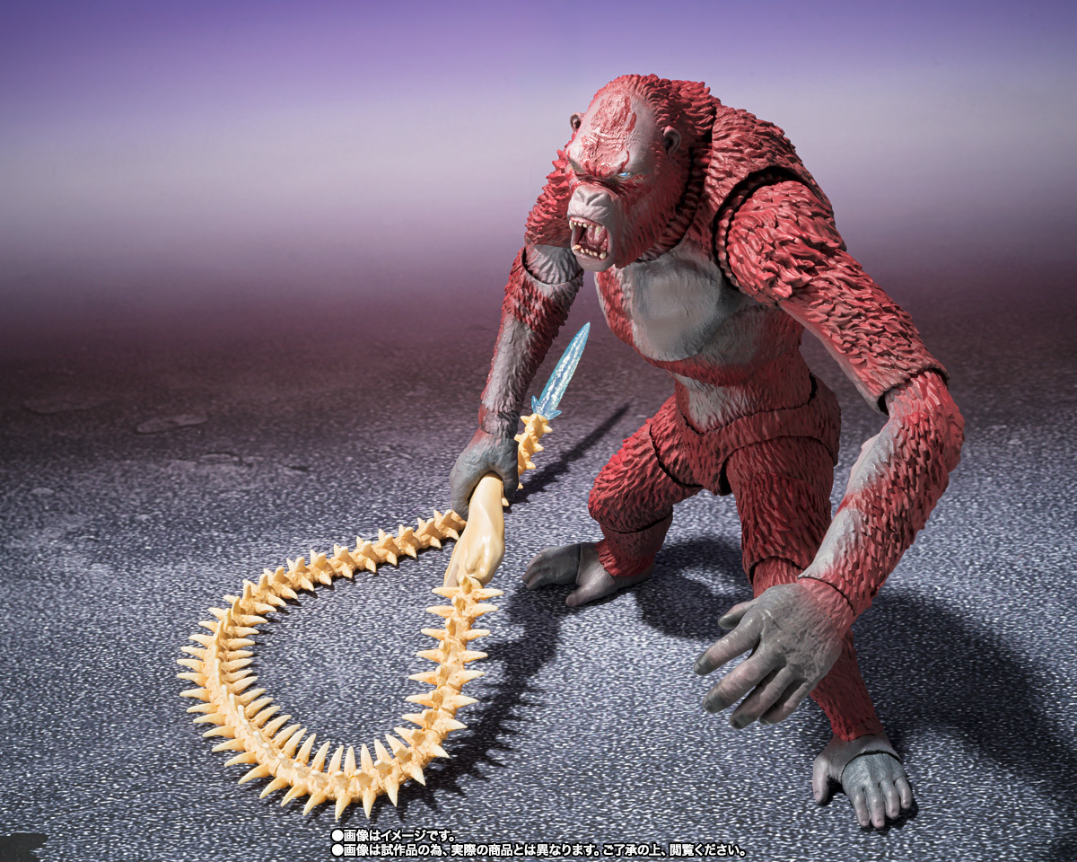 S.H.MonsterArts『哥吉拉與金剛:新帝國 刀疤王』揮舞骨鞭的狂暴姿態!附屬金剛替換手臂