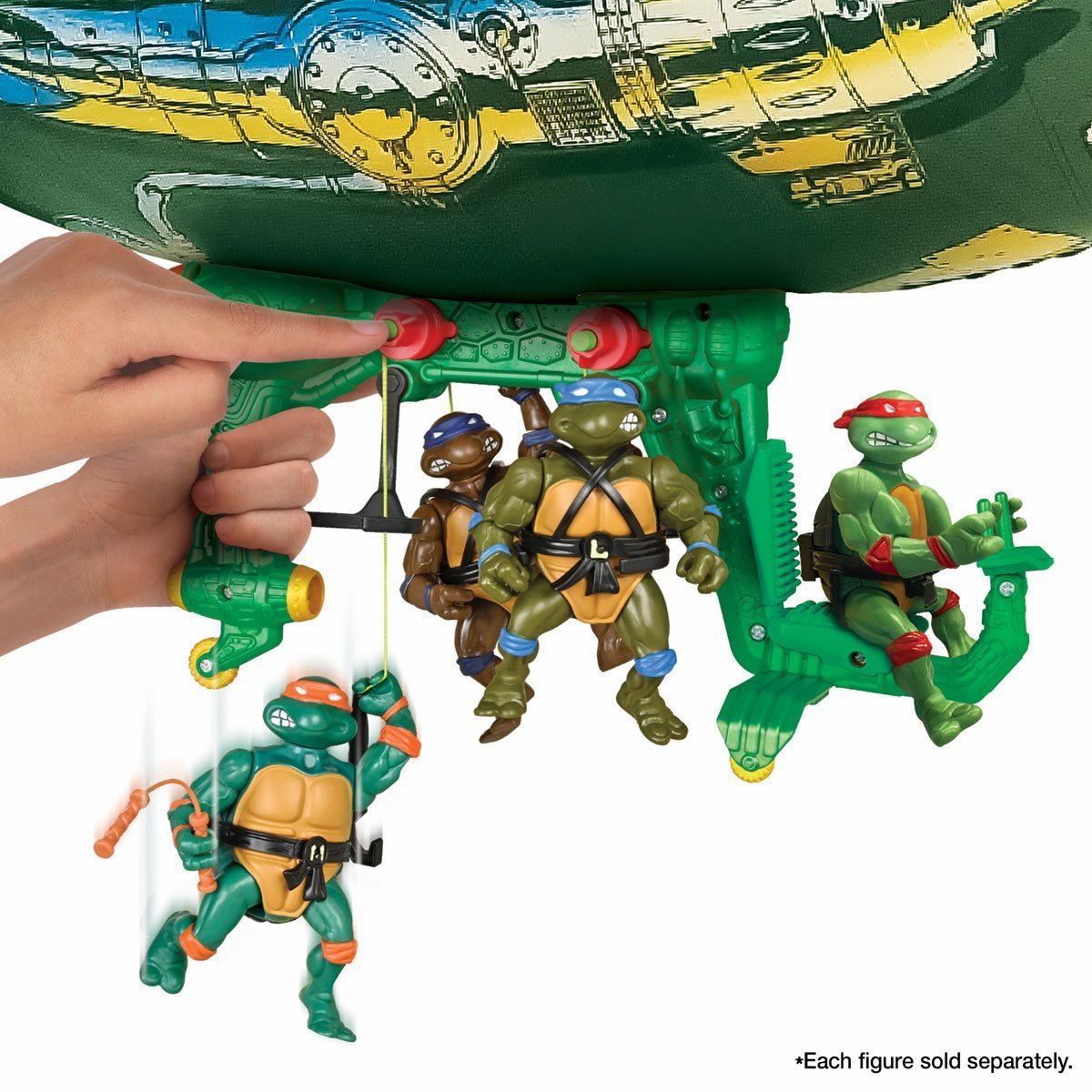 Playmates『《忍者龜》經典烏龜飛船(Turtle Blimp Vehicle)』載具模型,烏龜英雄們的經典載具再度回歸!