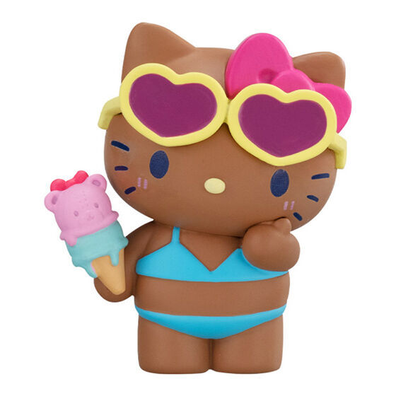 GASHAPON『三麗鷗明星 大家一起游泳吧!』轉蛋,跟超可愛的曬黑 Hello Kitty 去泳池玩耍吧!