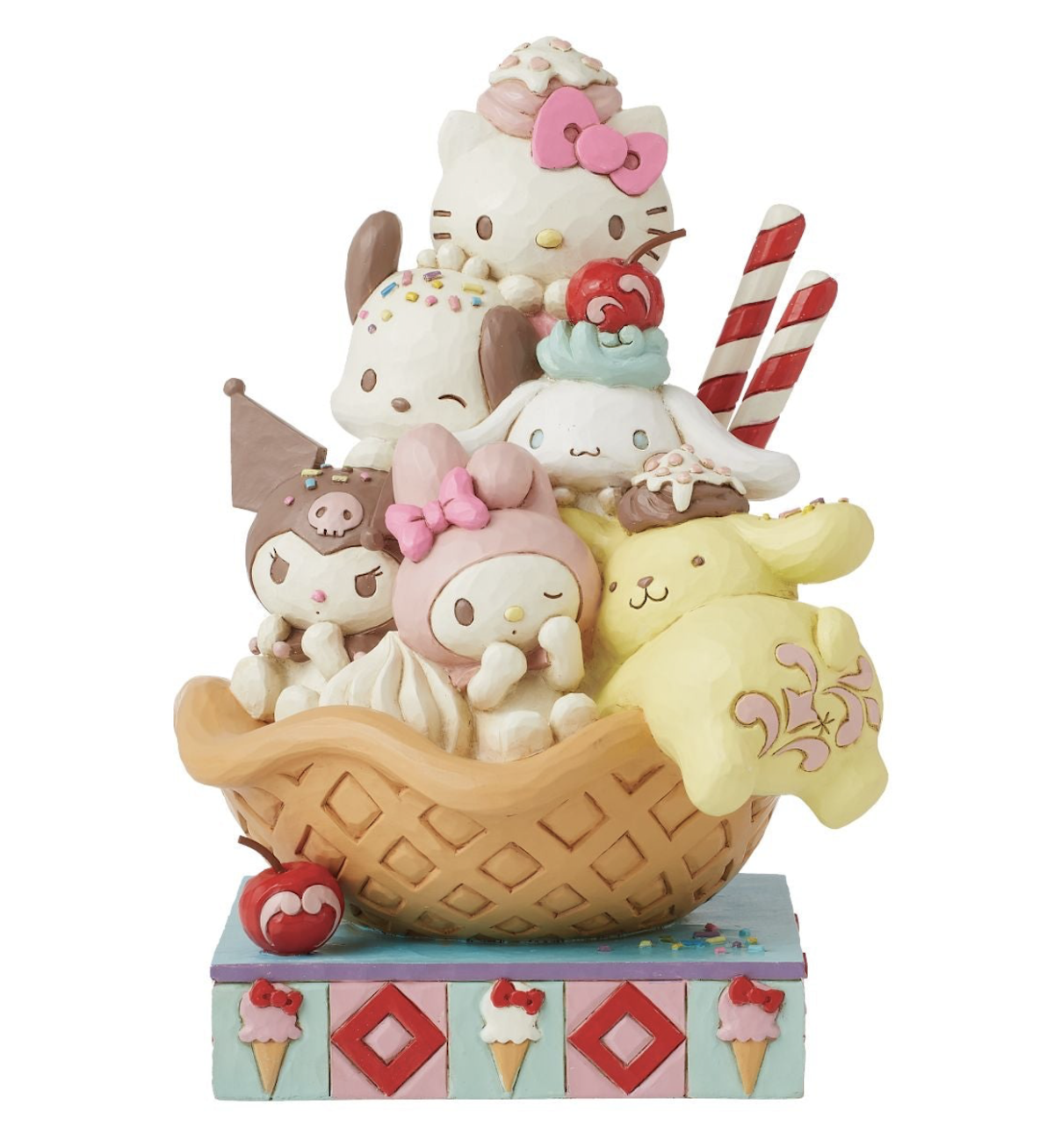 ENESCO, LLC『Jim Shore 三麗鷗 Hello Kitty 與朋友們蛋捲冰淇淋』雕像，超可愛的三麗鷗明星甜點雕像襲來！