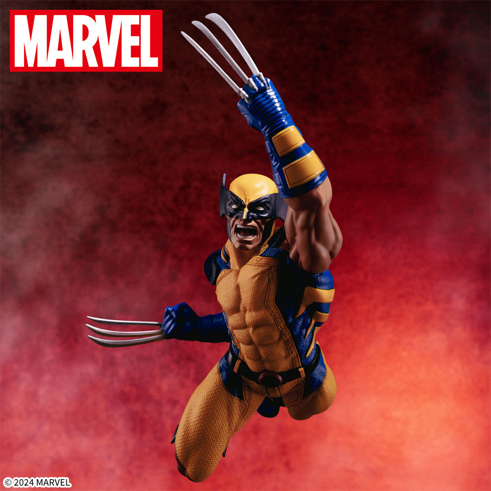 SEGA 景品『MARVEL COMICS Luminasta 金鋼狼』經典藍黃戰衣向前攻擊的跳躍動態!
