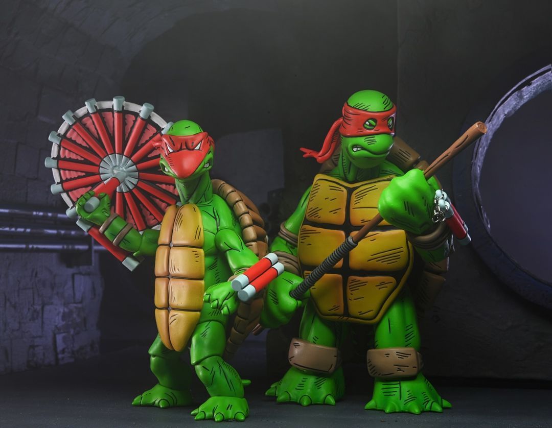 NECA SDCC 限定『《忍者龜》40 週年紀念 伊斯特曼與萊爾德的最初忍者龜』7 吋可動人偶套組，重回塗鴉發想的始祖造型！