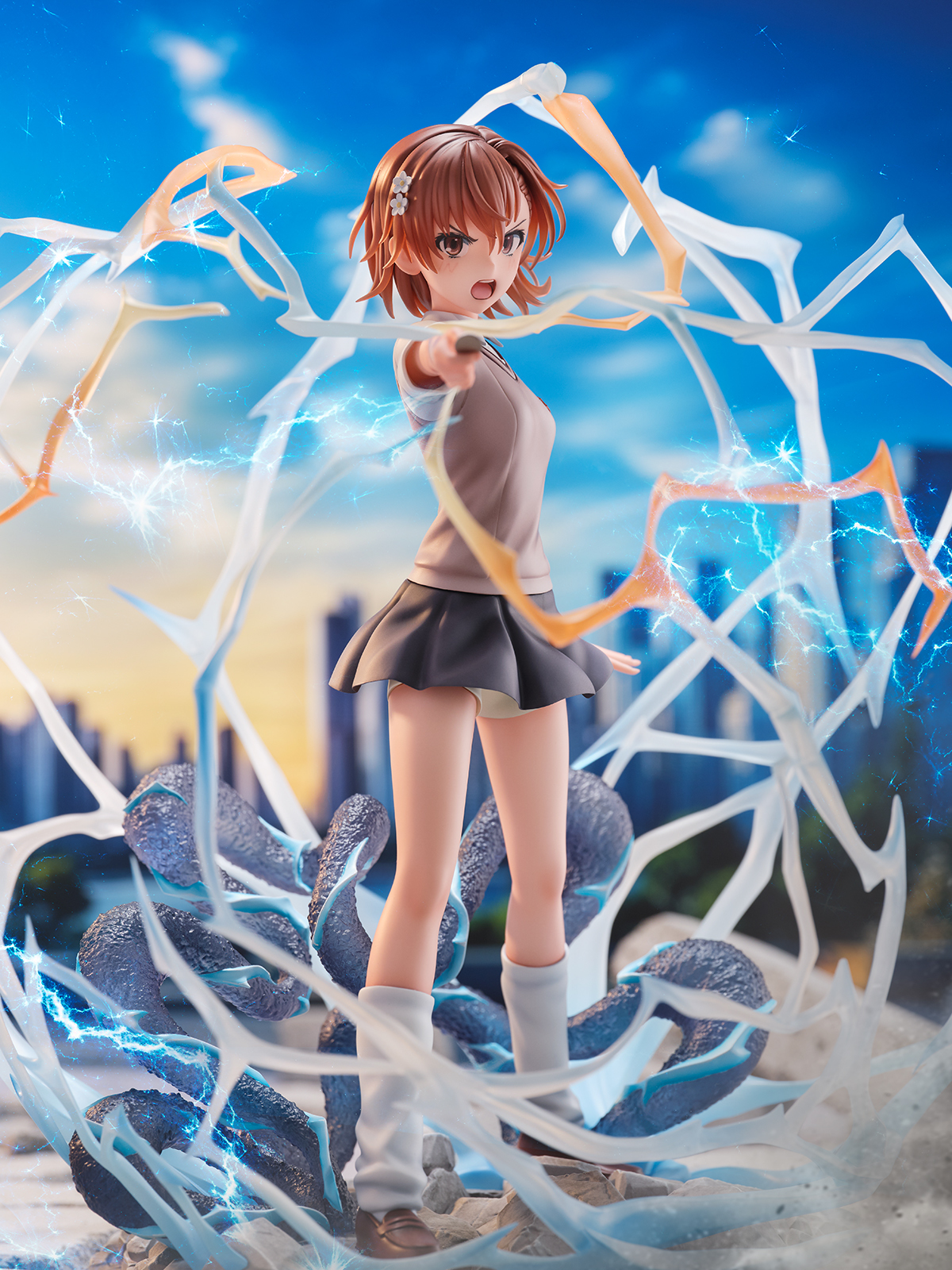 eStream『《科學超電磁砲》御坂美琴』1/7 比例塗裝完成品,大份量特效展現超電磁砲的強大魄力!