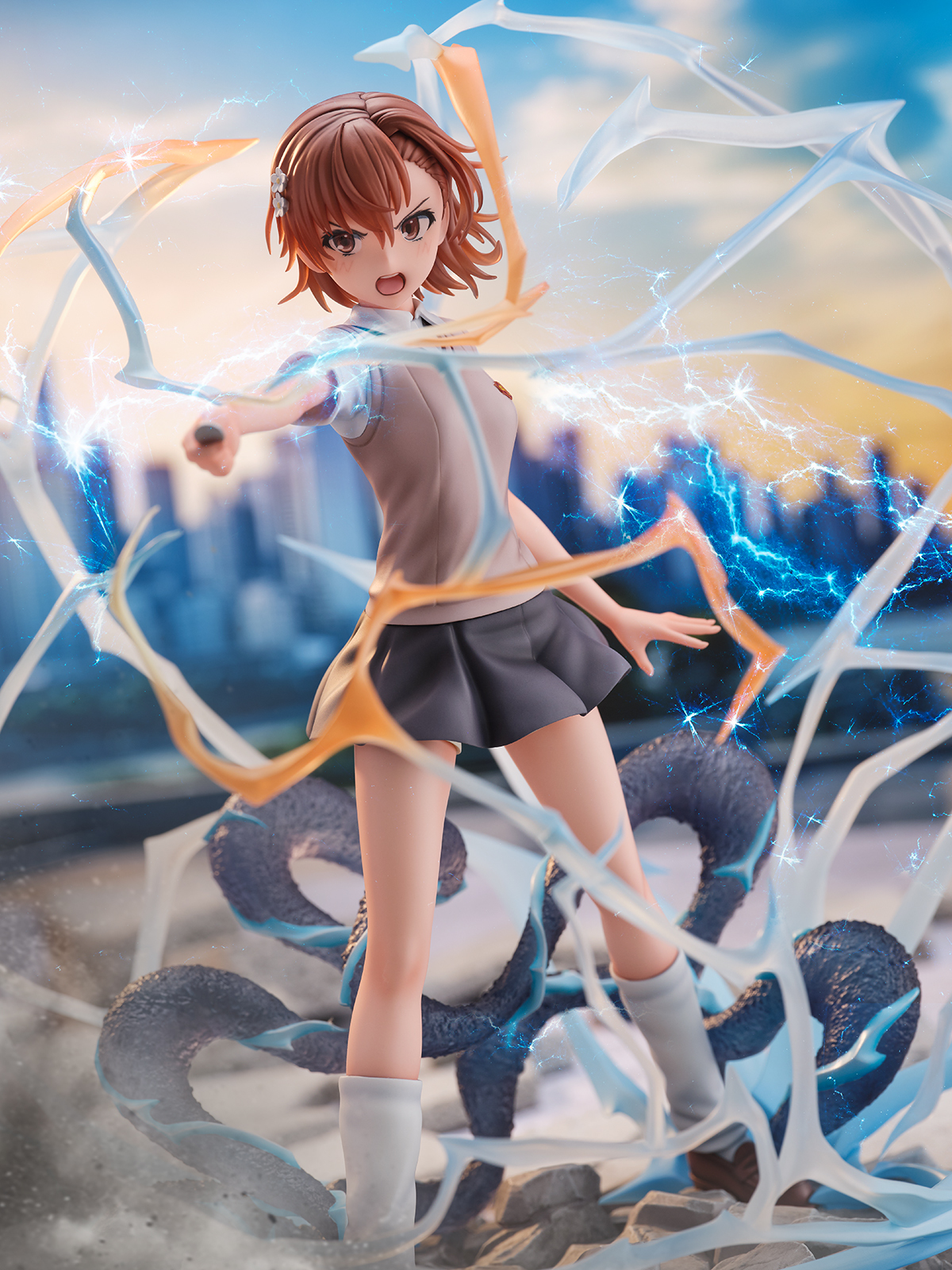 eStream『《科學超電磁砲》御坂美琴』1/7 比例塗裝完成品,大份量特效展現超電磁砲的強大魄力!
