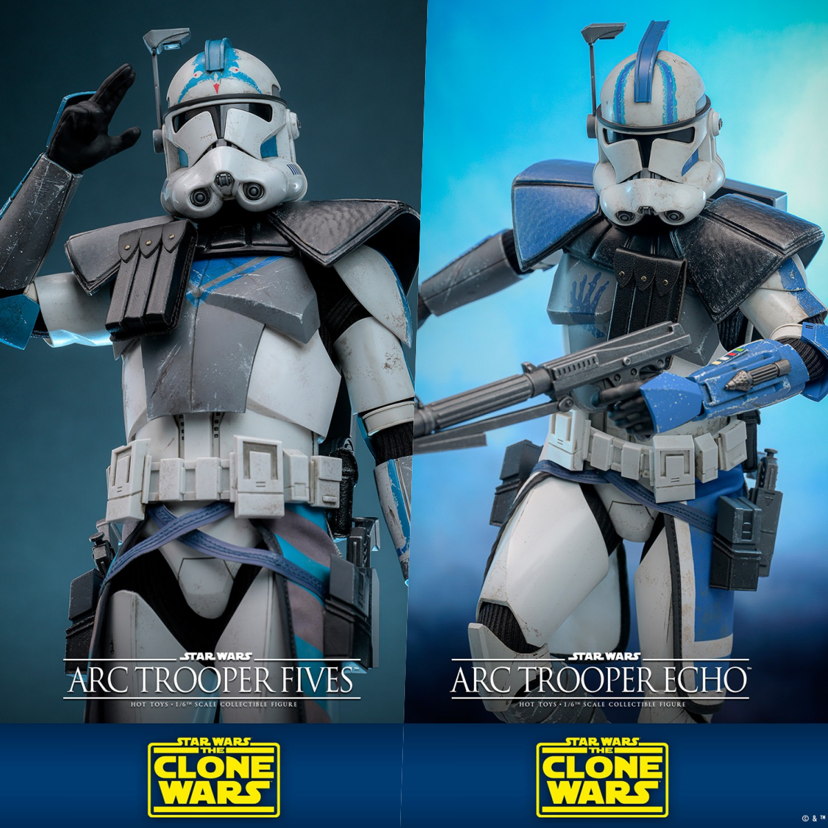 HOT TOYS『《星際大戰：複製人之戰》突擊偵察兵 5 號（Fives）／回音（Echo）』1/6 比例收藏級可動人偶