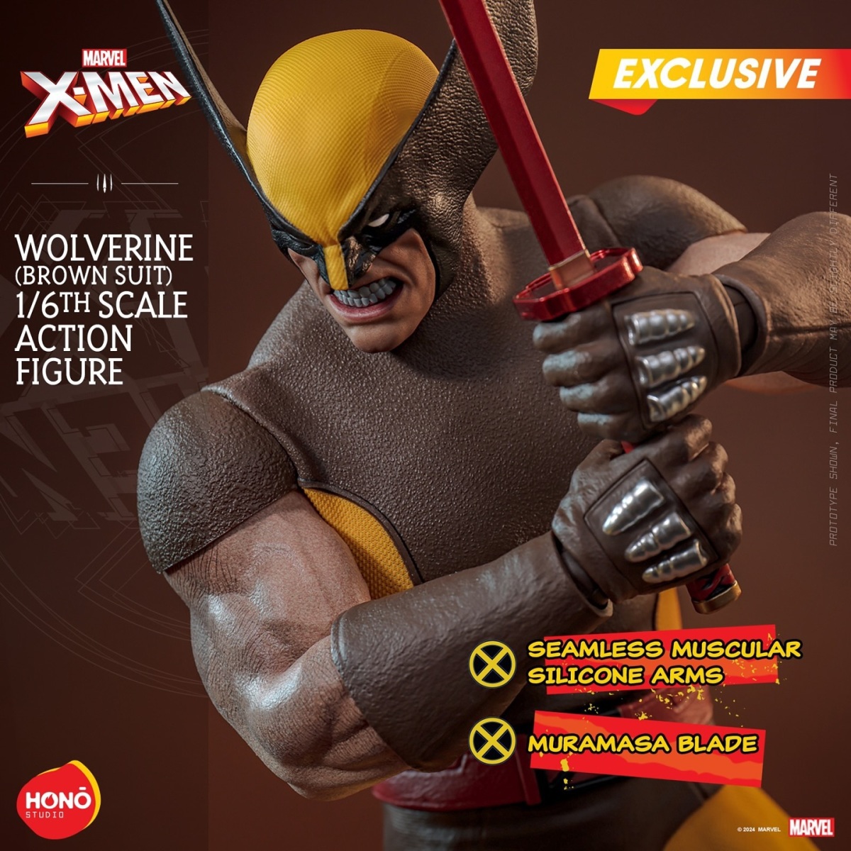 HONŌ STUDIO Marvel『金鋼狼(棕色戰服版)』1/6 比例收藏級可動人,8、90 年代經典漫畫造型再現!