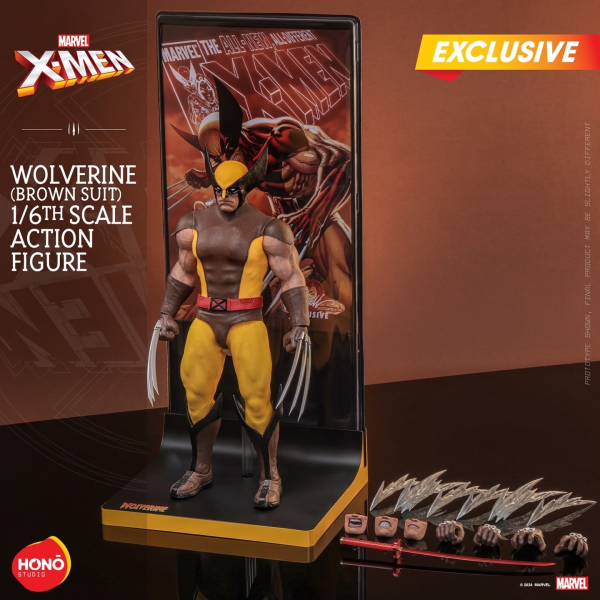 HONŌ STUDIO Marvel『金鋼狼(棕色戰服版)』1/6 比例收藏級可動人,8、90 年代經典漫畫造型再現!