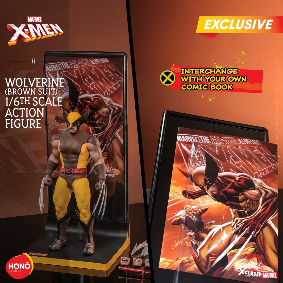 HONŌ STUDIO Marvel『金鋼狼(棕色戰服版)』1/6 比例收藏級可動人,8、90 年代經典漫畫造型再現!