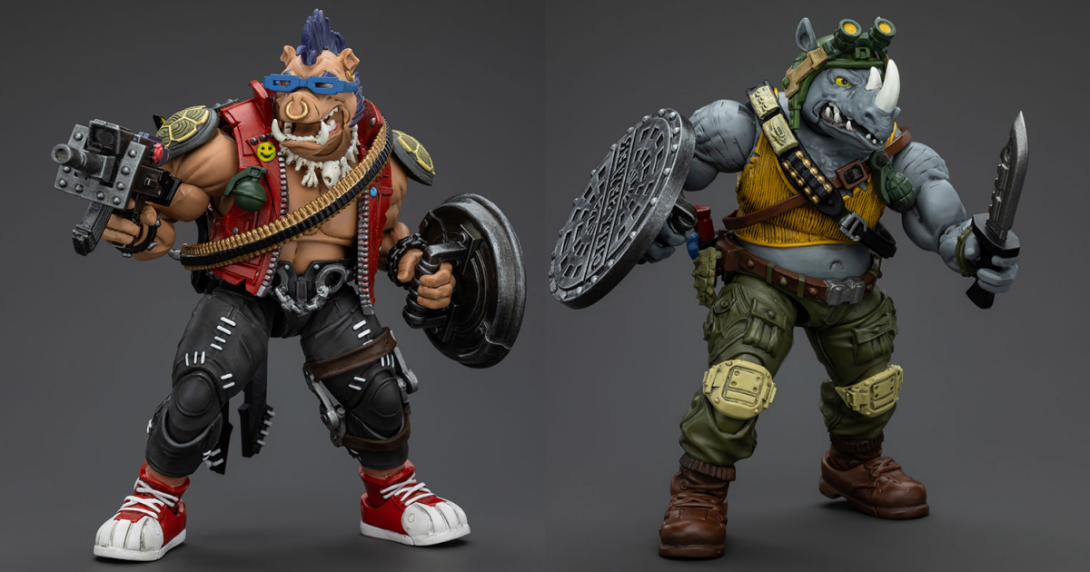 JOYTOY『《忍者龜》比巴與洛克史迪（Bebop and Rocksteady ）』1/18 比例可動人偶