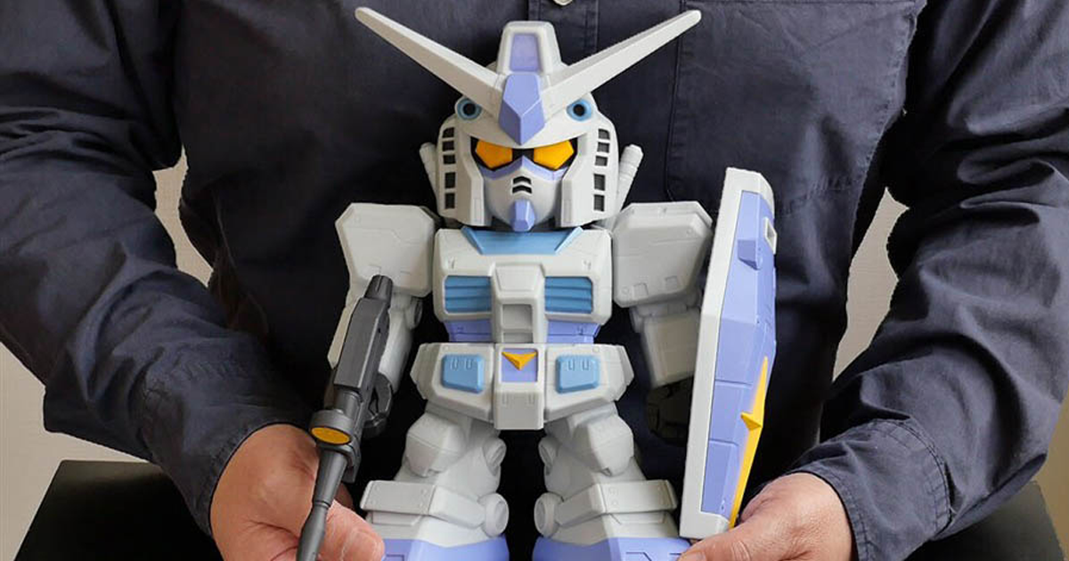 巨無霸軟膠模型SD『RX-78-3 G3 鋼彈』新規配色再現 23 公分高 SD 造型三號機！