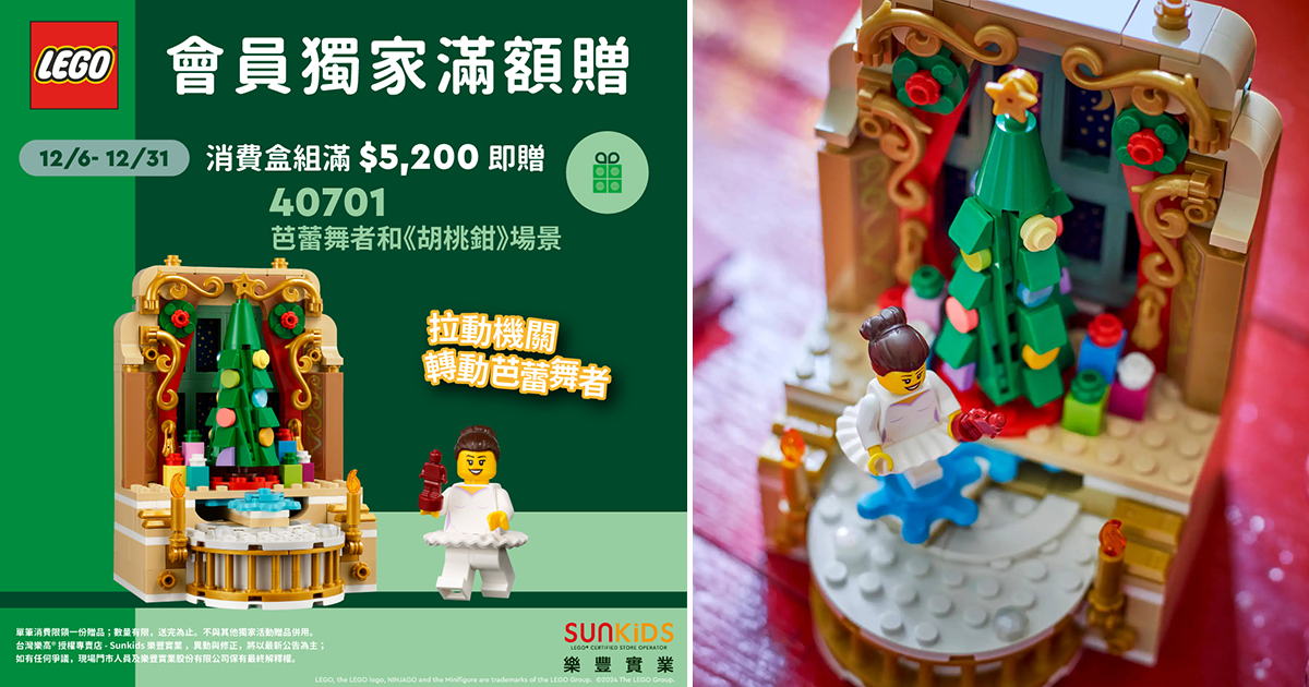 LEGO 40701「芭蕾舞者和《胡桃鉗》場景」（Ballerina & Nutcracker Scene）滿額禮情報公開